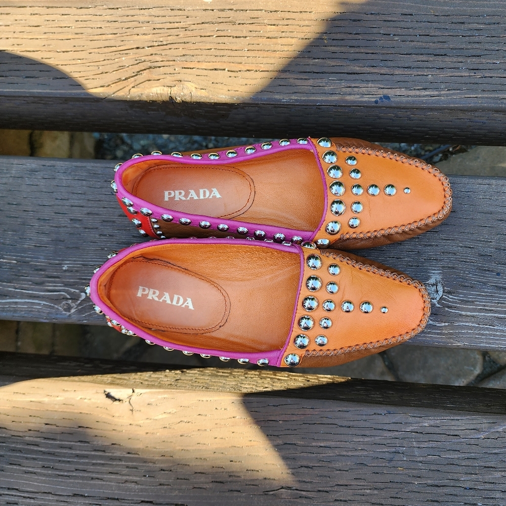 Prada multi colored studded driving shoes Prada Size 36 US 6 made in Italy ๐ฎ๐น - Picture 4 of 7